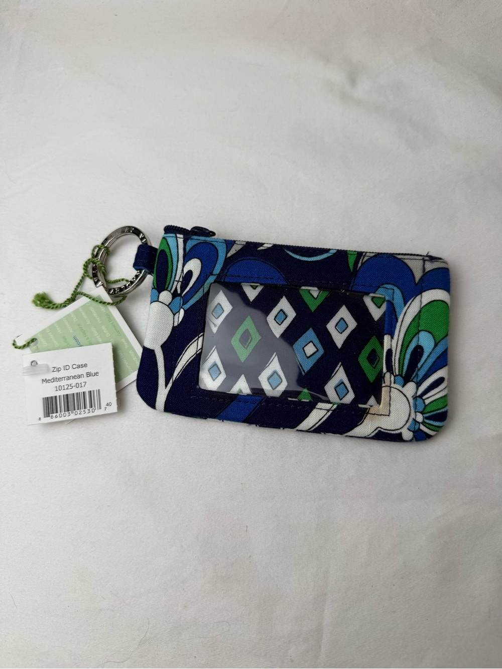 NWT Vera Bradley Mediterranean Blue Zip ID Case ID's & Credit Card Holder